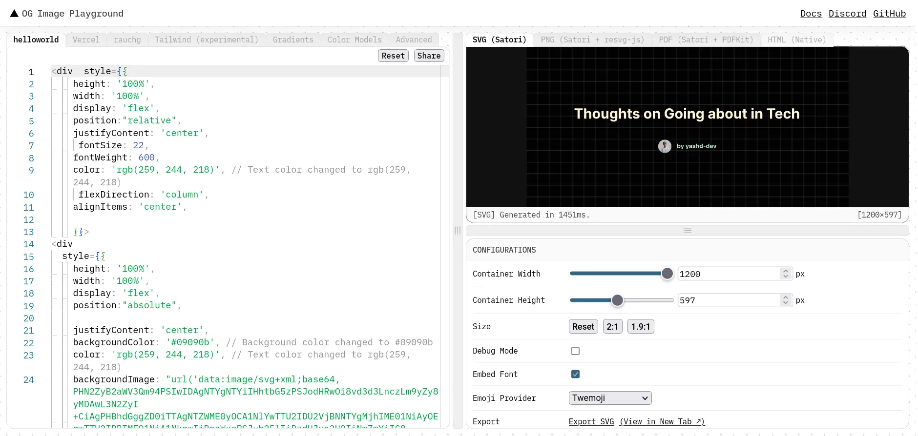 Open Graph Example in .